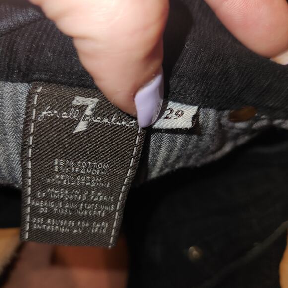 7 For All Mankind Black Kimmie Bootcut Corduroy Pants Sz 29 - Picture 4 of 5